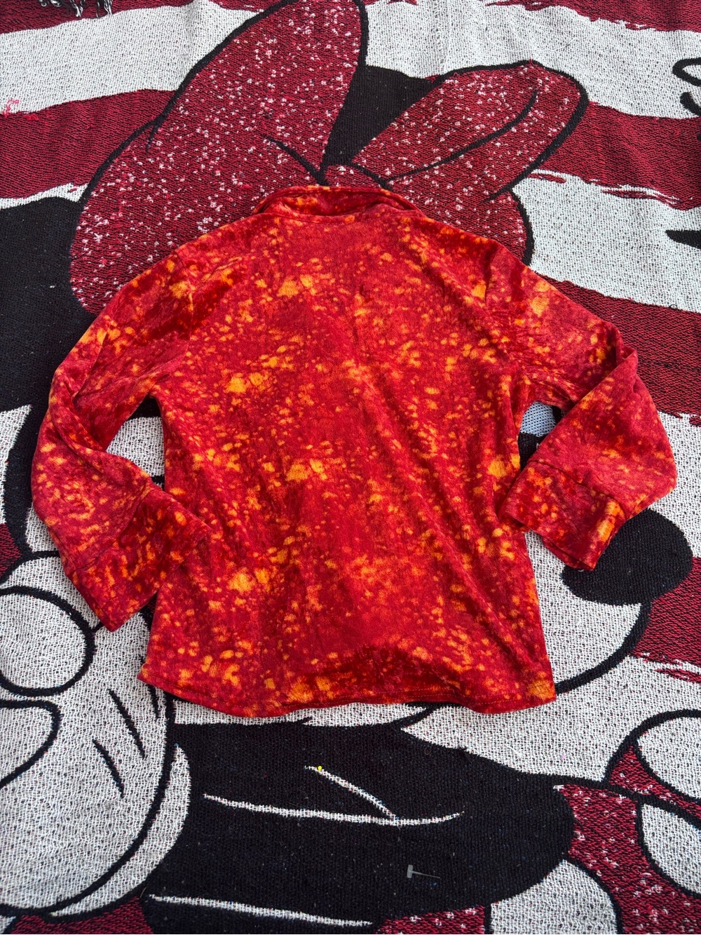 VINTAGE Y2K NO BOUNDARIES ORANGE VELOUR LONG SLEEVE TOP SIZE GIRLS LARGE 10/12 - Picture 2 of 6